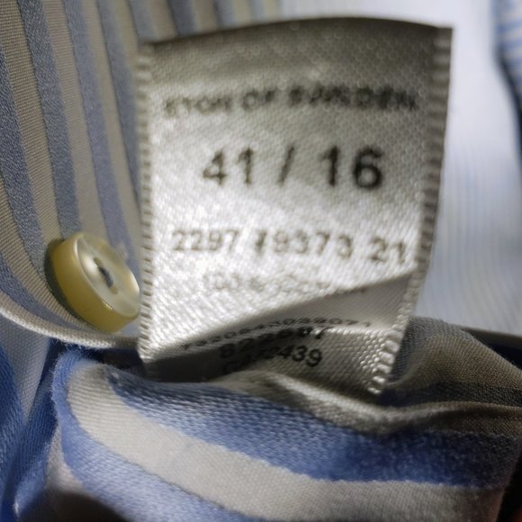 ETON of Sweden, NWOT, Lite Blue and White Striped 16/41 Contemporary fit - Picture 7 of 12
